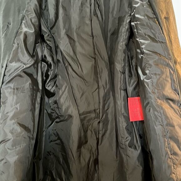 Excelled Collection Women’s Black and Silver Hardware Peacoat with Belt- Small - Picture 8 of 11